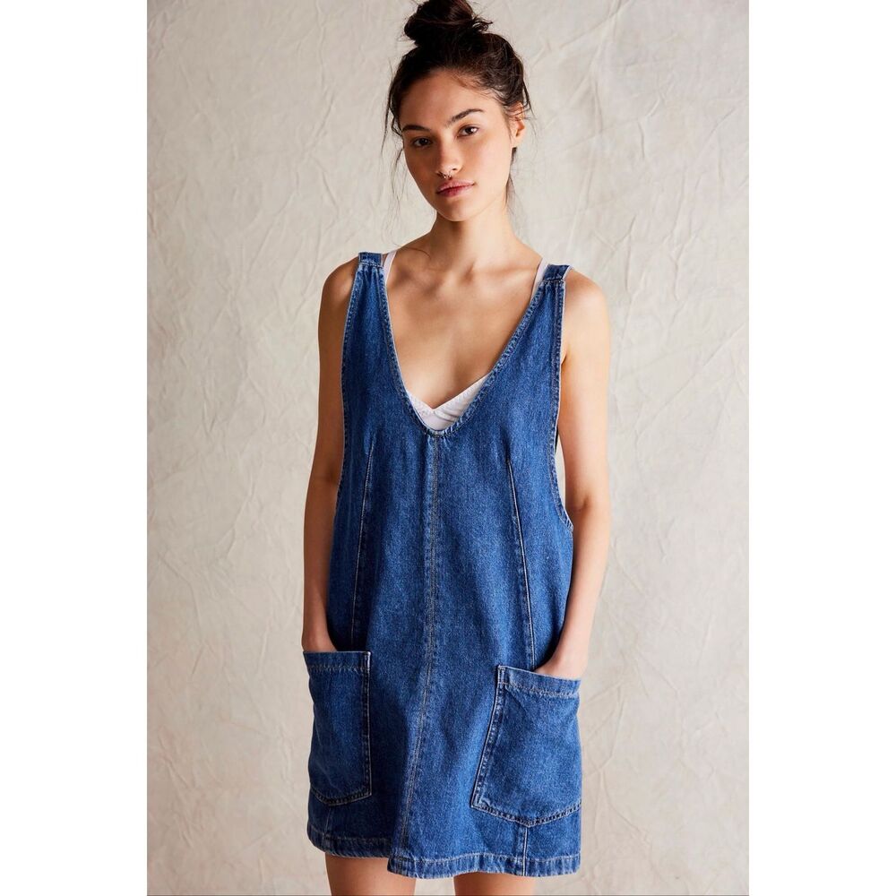Free People We The Free High Roller Skirtall Sapphire Blue Size XS - Picture 1 of 6
